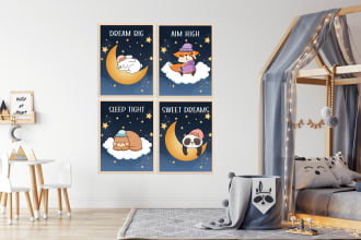do cute children kids nursery wall art for etsy and other