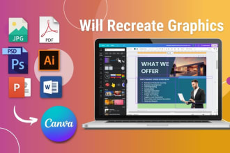 redesign, convert or recreate graphics in canva