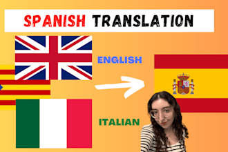translate english, italian and catalan into spanish