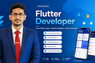 develop professional flutter mobile app for android and ios