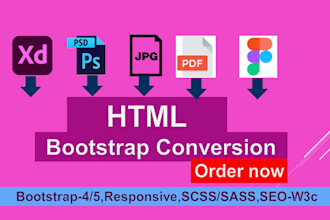 convert figma to html, psd to html responsive tailwind CSS