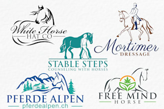 make your equestrian equine horse dog pet farm animal logo