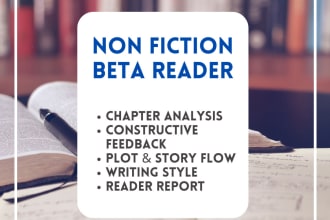 beta read your non fiction book and provide detailed, constructive feedback