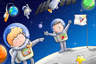 draw cute children book illustration