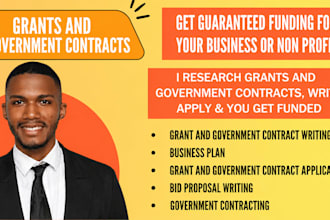 write government contract, bid proposal, grant writing, do grant applications
