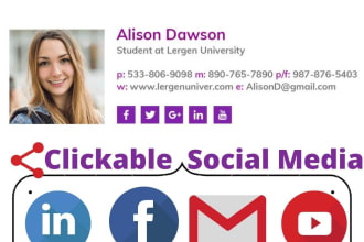 design a professional clickable email signature