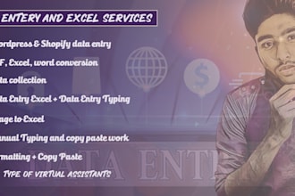 be your private virtual assistant for data entry, excel, and admin support jobs