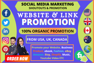 promote and market your website, amazon, product or any link in USA
