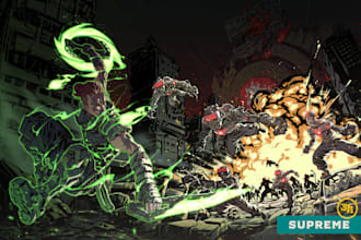 make illustration in scifi cyberpunk, neo tokyo style