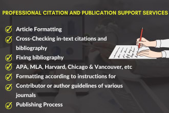 assist in fixing citation style, references formatting and publication support