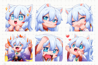 create commercial chibi emotes for twitch or discord