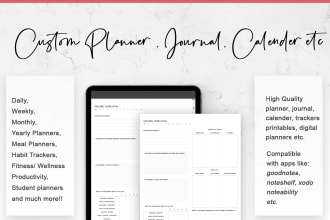 make custom planner, journal, calendar for etsy or personal use