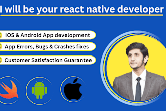 be your react native developer for ios and android app development, custom apps