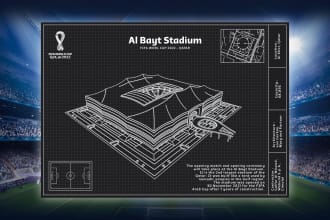 design any stadium map blueprint wall poster