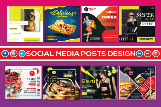 design social media posts banner, cover and header