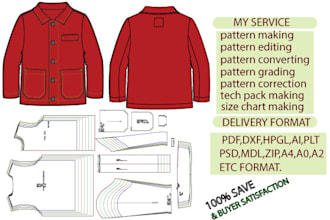 garments sewing pattern maker and apparel fashion designer