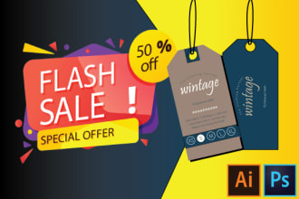 design clothing labels, hang tags within 3 hours