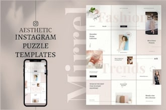 design canva instagram puzzle feed,posts and tamplates