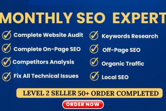 do complete monthly SEO service for any website ranking