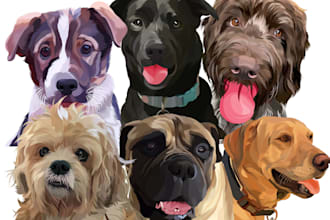 draw your pet into cartoon vector