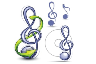 design modern luxury music logo in high definition