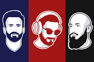 Review draw minimalist cartoon gaming, social media profile picture