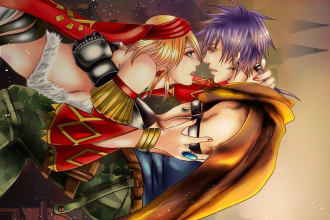 draw your oc, otp in comics and light novel illustration