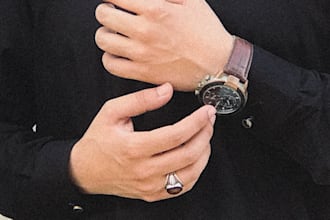 hand model and edit the pictures of the products