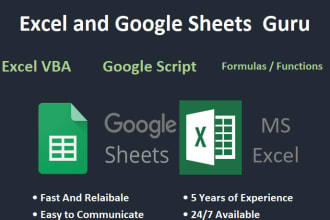 build excel spreadsheet and google sheets having macro and script