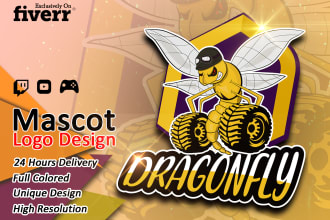 design gaming cartoon mascot logo or twitch or esport or animal mascot