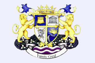 make creative and professional luxury family crest coat of arms logo design