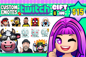draw emotes and sub badges for twitch,kick, discord, tiktok