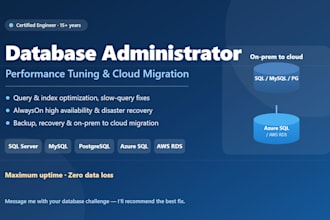 do database administration, performance tuning and cloud migration