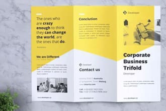 design professional trifold brochure, leaflet, pamphlet