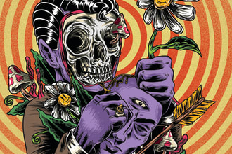 amazing illustration, dark art, horror, cover album
