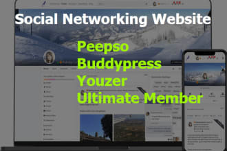 fix and create social networking website with peepso or buddypress