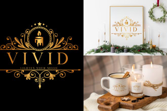 design modern candle wick logo and professional label design