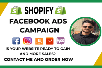 setup and manage ROI focused facebook ads for shopify and ecommerce
