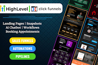 do ghl landing page, custom sales funnel, gohighlevel website, automation setup