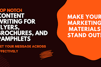 write content for your flyer, brochure or pamphlet