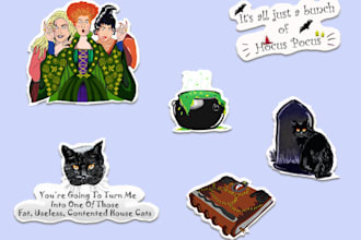 design cute and customized stickers and doodles for you