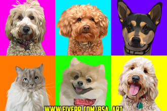 draw your pet into a portrait vector under 24 hours