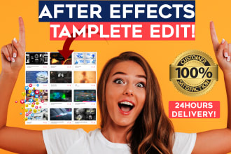 customize any videohive after effect tamplete or website promo