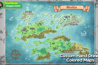 hand draw maps in full colour for books, prints, events
