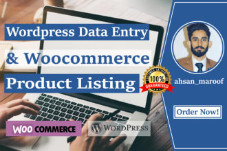 do wordpress data entry and woocommerce product upload