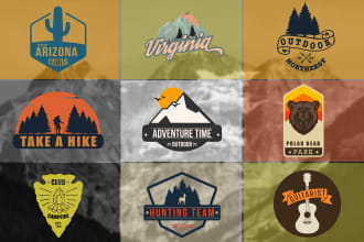 create  retro vintage outdoor badge logo for t shirt