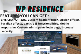 install wp residence  theme and create your desirable website