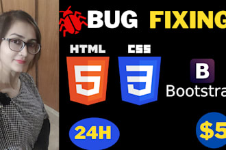 edit or fix html, css,bootstrap bug fix and responsive issue
