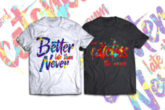 do custom trendy watercolor graphic t shirt design