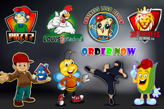 unique attractive mascot, character, or cartoon logo for a business, brand